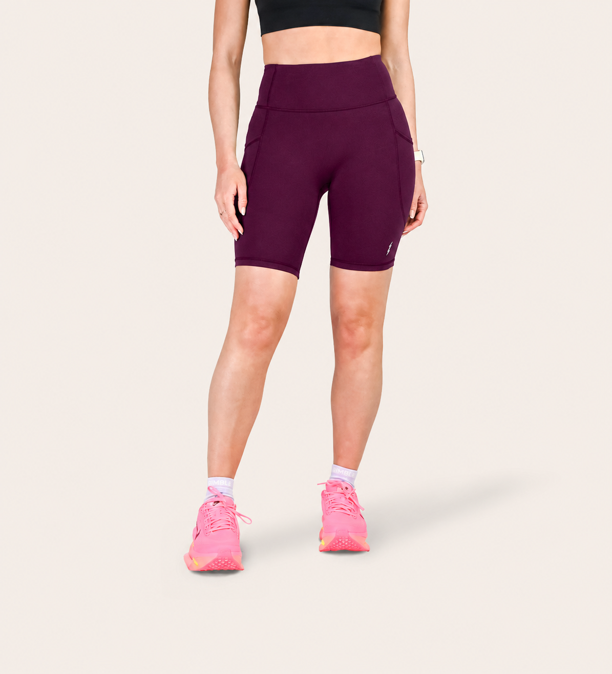 8" RUN SHORTS AUBERGINE