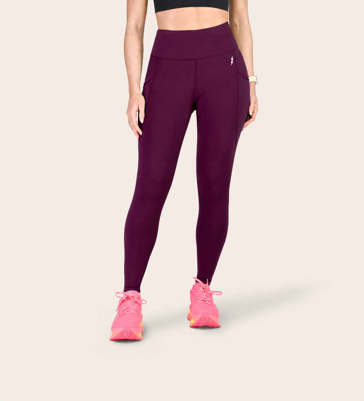 8/8 RUNNING LEGGINGS AUBERGINE