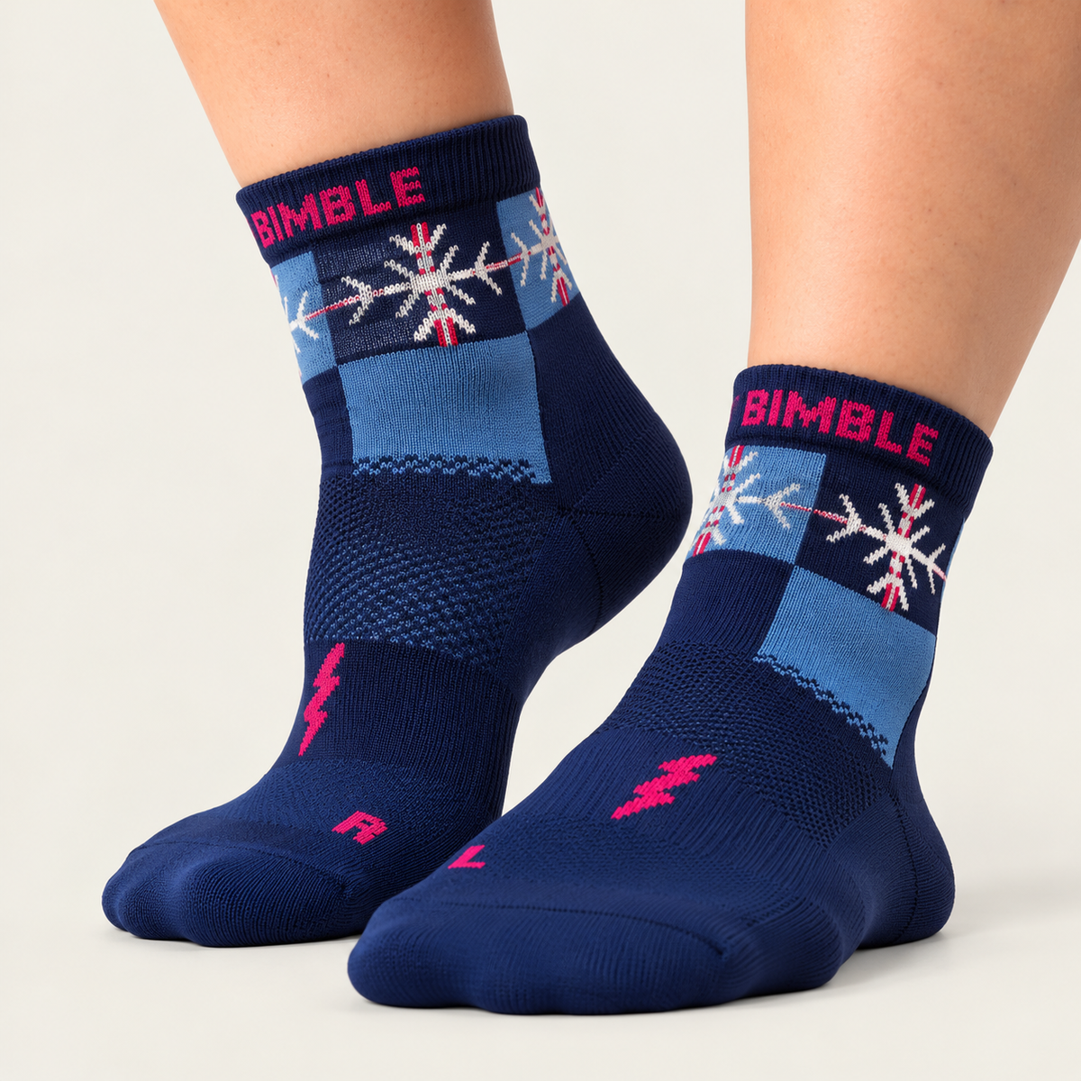 Blue Check Snowflake Mid Crew