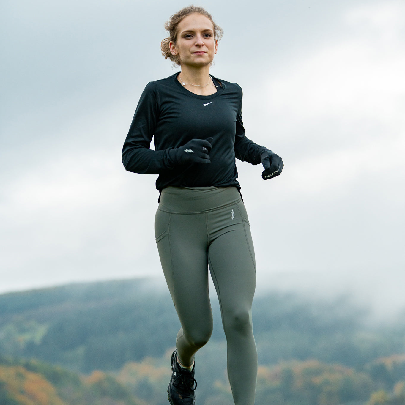 Green on sale running tights