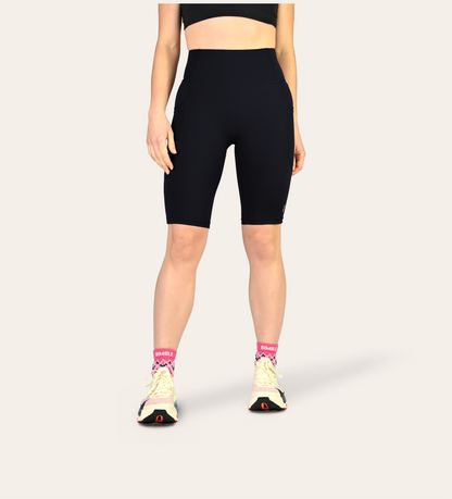 10" RUN SHORTS BLACK (FRONT SEAM)
