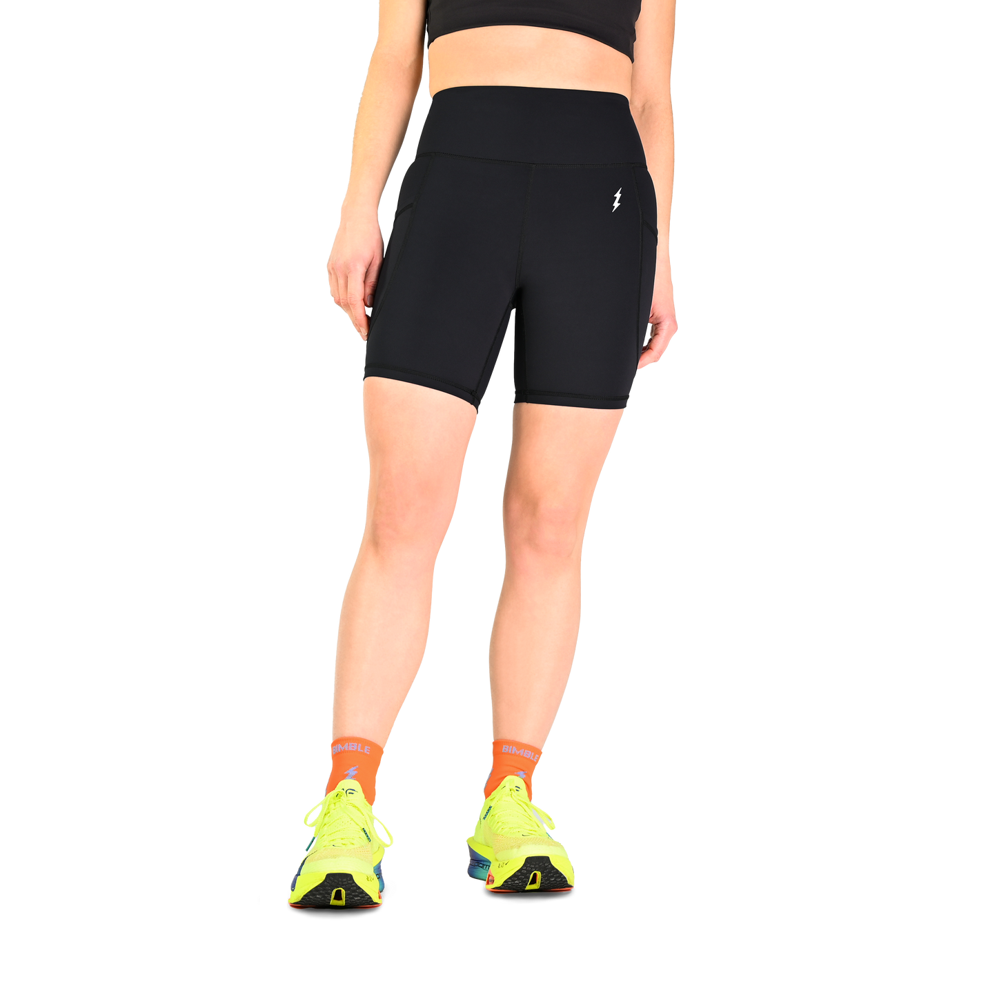 Black Super Strider Shorts 6" (FRONT SEAM)
