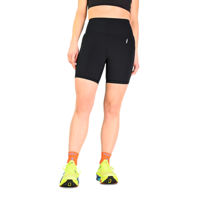 Black Super Strider Shorts 6" (FRONT SEAM)