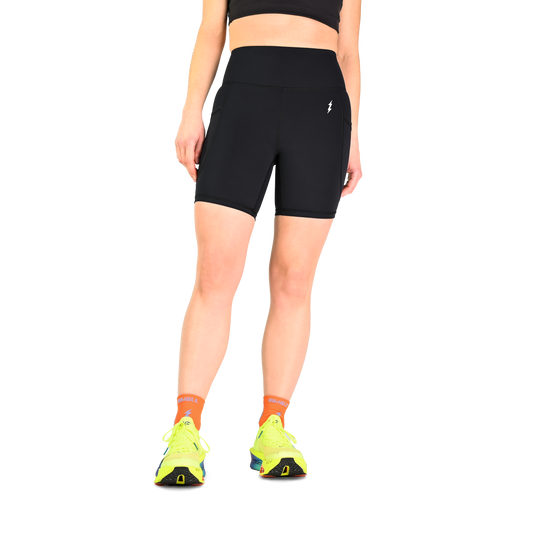 Bimble Black Super Strider Shorts 6" (FRONT SEAM)