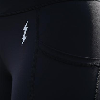 Black Super Strider Shorts 6" (FRONT SEAM)