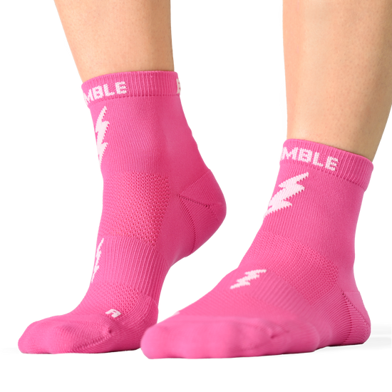 Pinkle Mid Crew Sustainable Running Socks | Bimble & Bolt