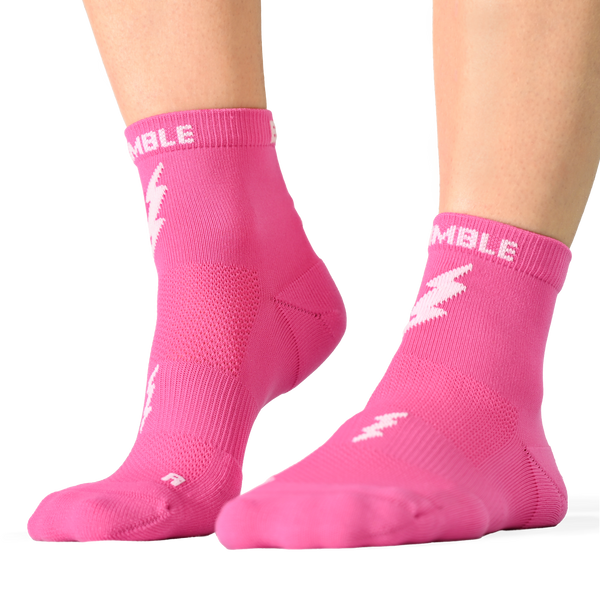 Pinkle Mid Crew Sustainable Running Socks | Bimble & Bolt