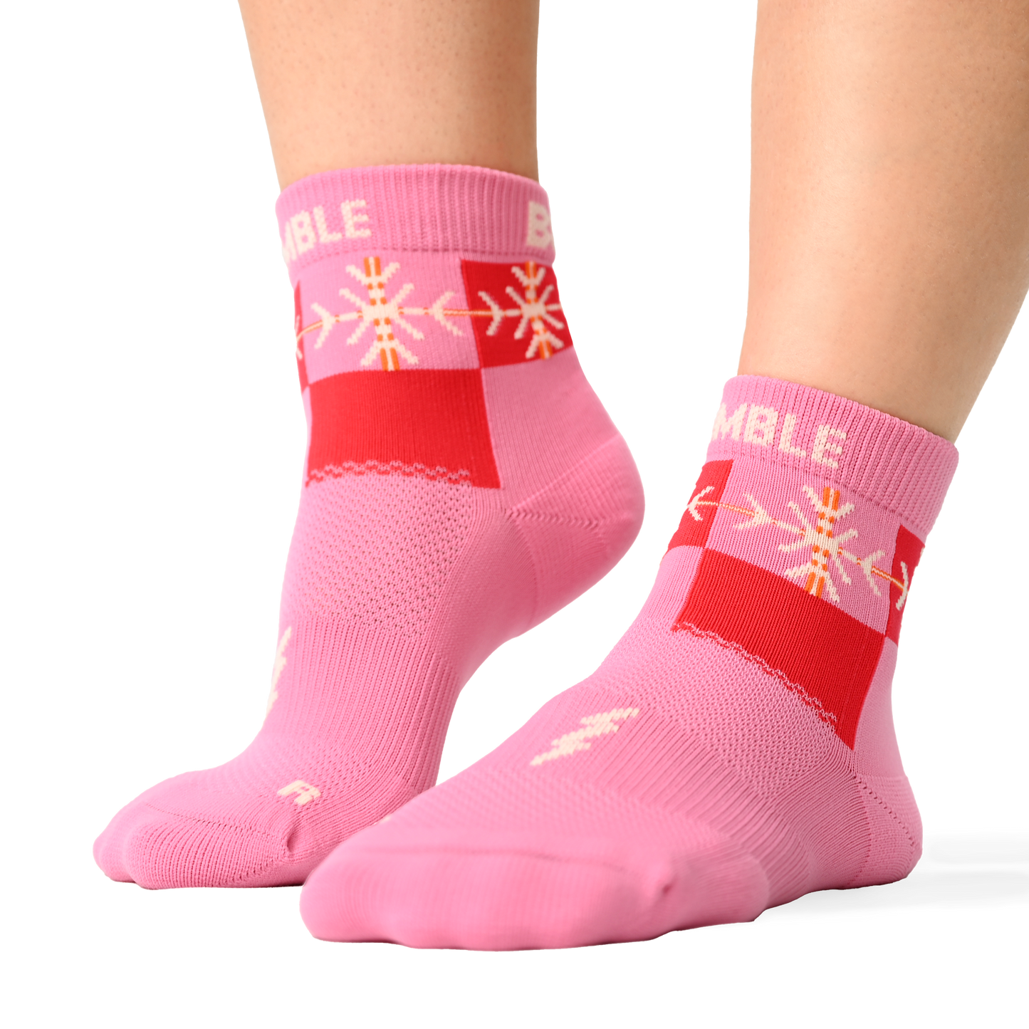 Pink Snowflake Mid Crew