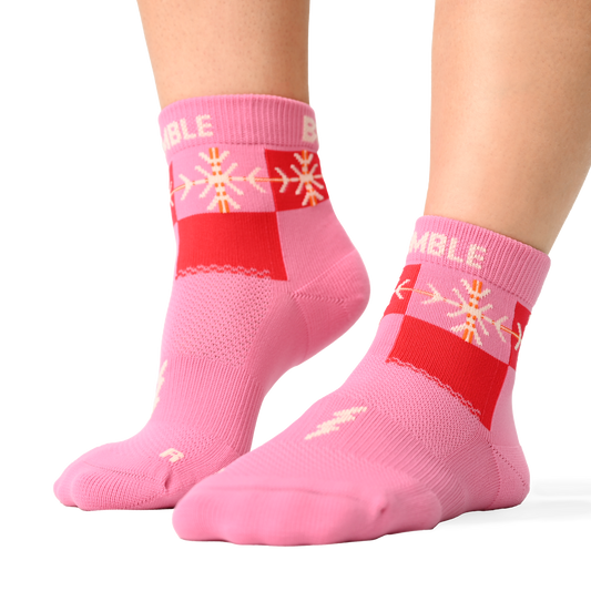 Pink Snowflake Mid Crew