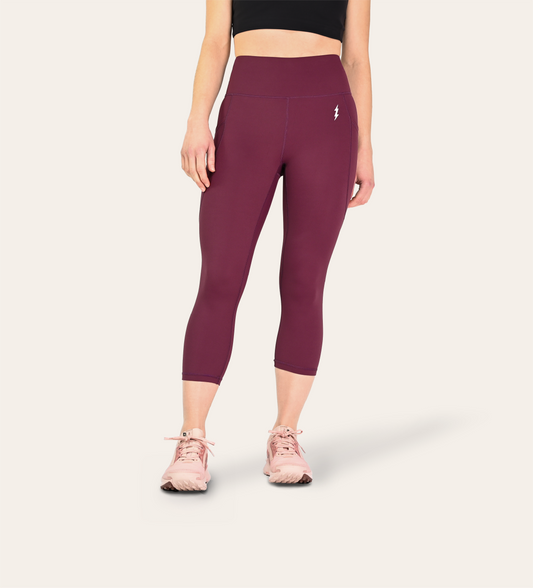3/4 RUNNING LEGGINGS WINE