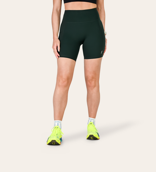 6" RUN SHORTS RACING GREEN