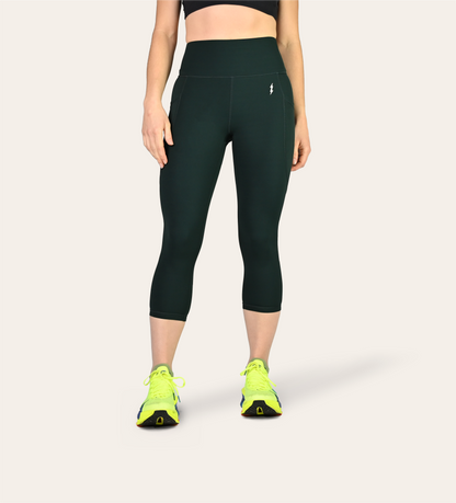 3/4 RUNNING LEGGINGS RACING GREEN