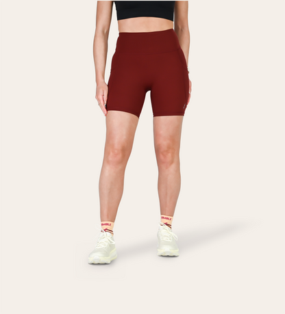 6" RUN SHORTS RED DUNE